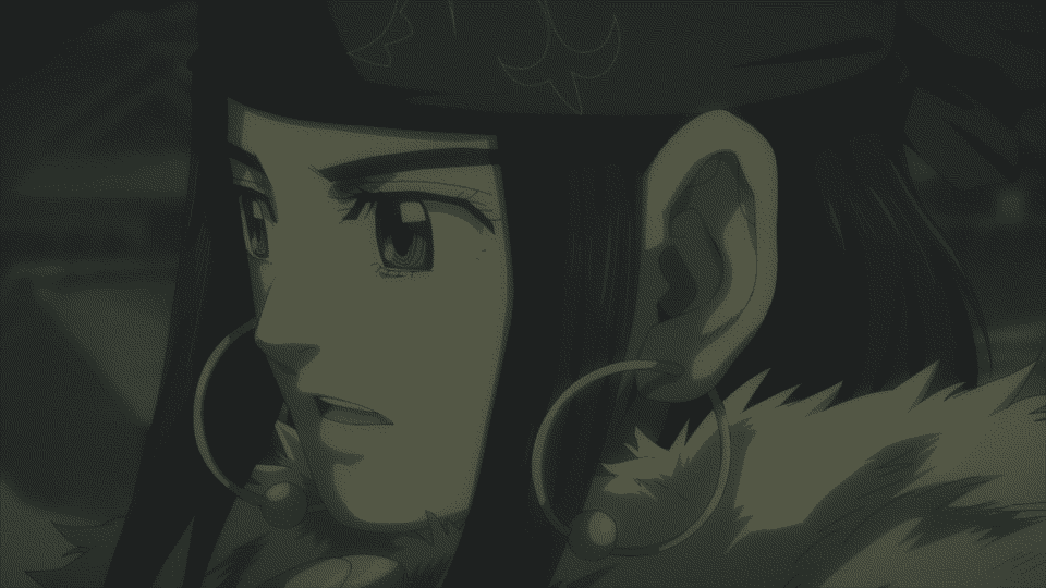 Asirpa with a serious look on her face